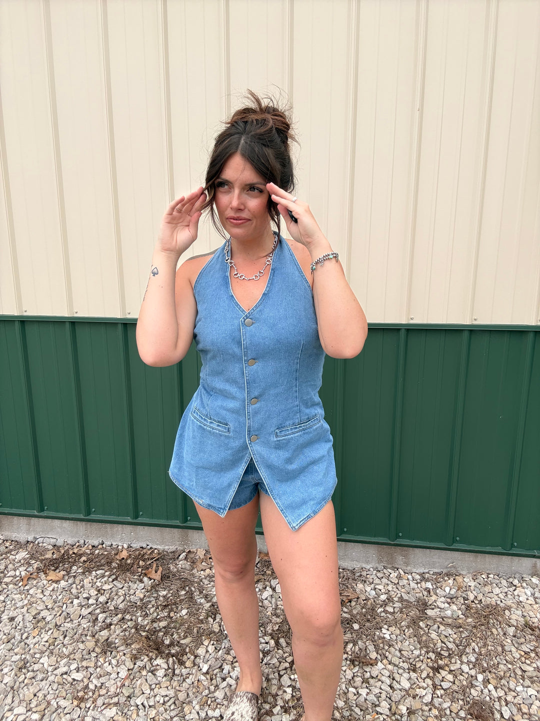 Delilah Denim Romper