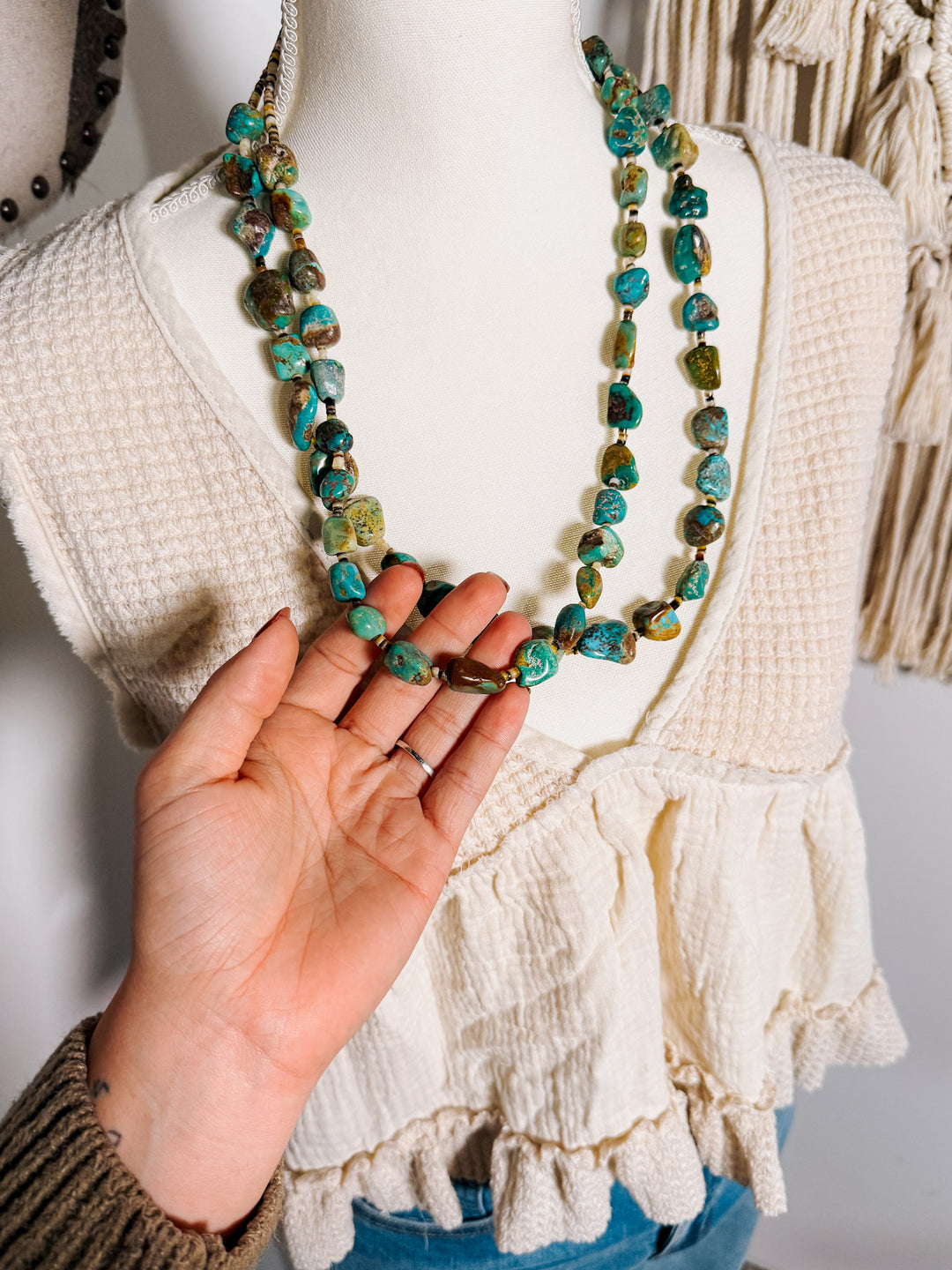 27” Turquoise Nugget Necklace