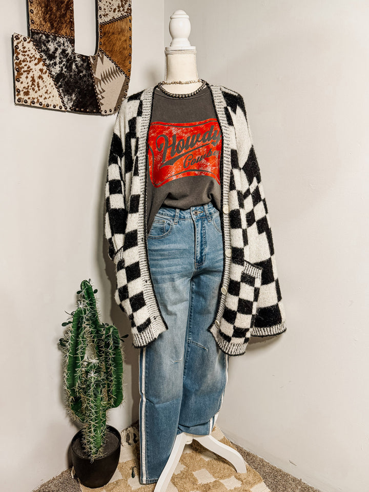 Kiki Checkered Cardigan