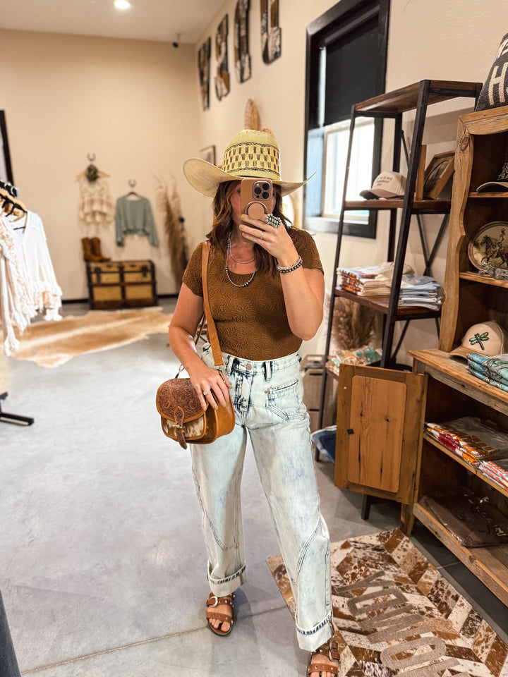 Saige: Palomino Barrel Jean