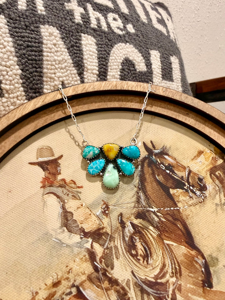 Dynasty Turquoise Cluster Necklace #3