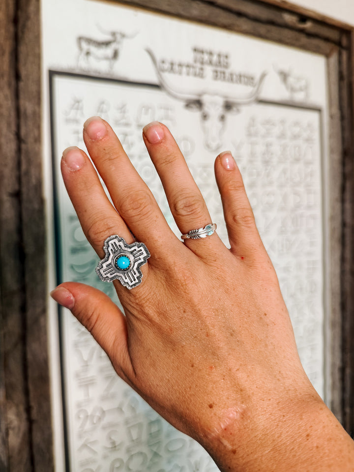 Zia Kingman Turquoise Ring - Size 8