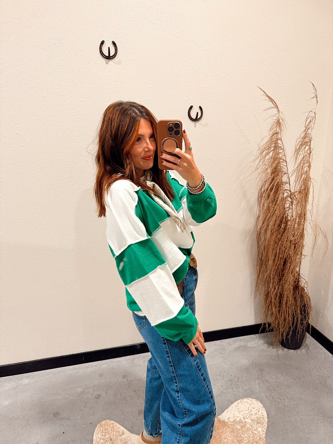 Kelly Green Varsity Pullover