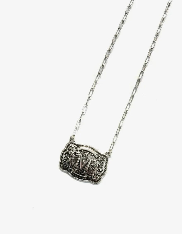 Initial Buckle Necklace