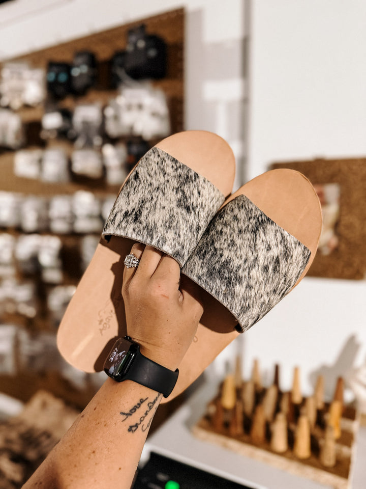 Agave Sky Cowhide Slide Sandals - Size 10 #2