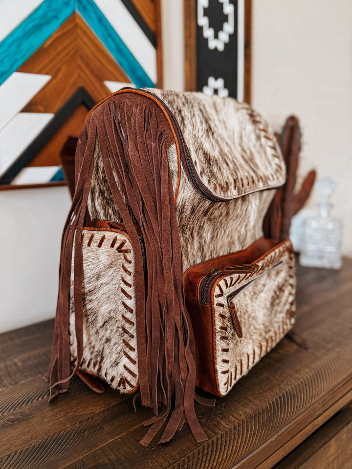 Fringed Out Cowhide Backpack #3