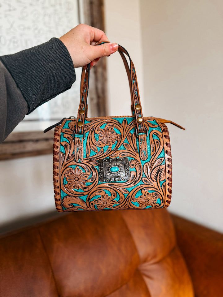 Mini Turq Inlay Speedy Purse