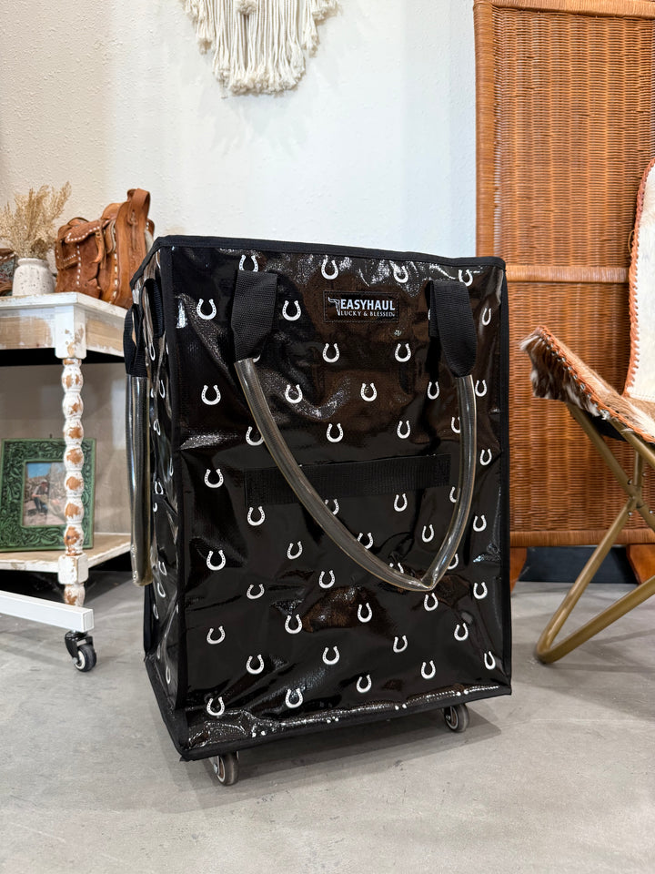 Horseshoe Haul Rolling Tote Bag (16x12x22)