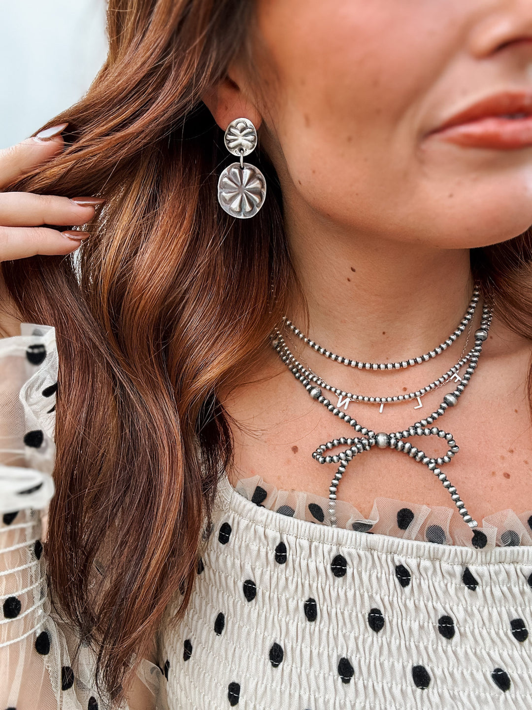 Sand Dollar Concho Stacked Earrings