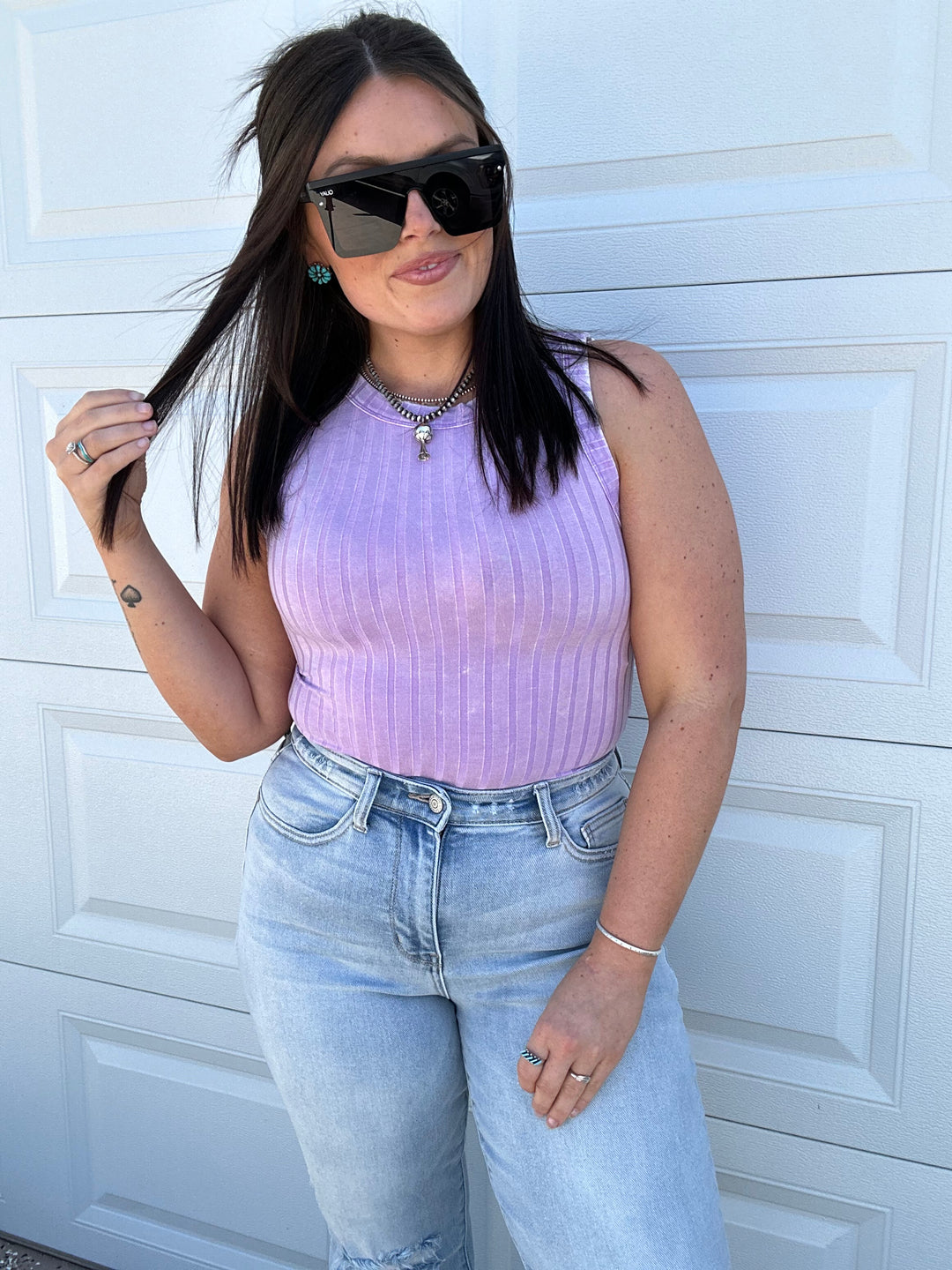 Ribbed Tank: Lilac