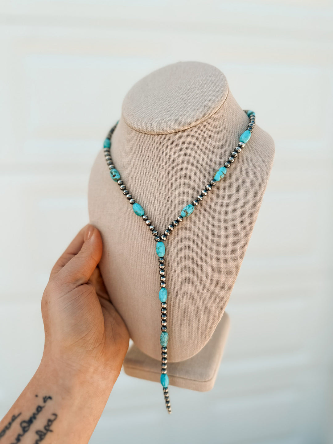 Chefs Kiss Lariat Turquoise Necklace