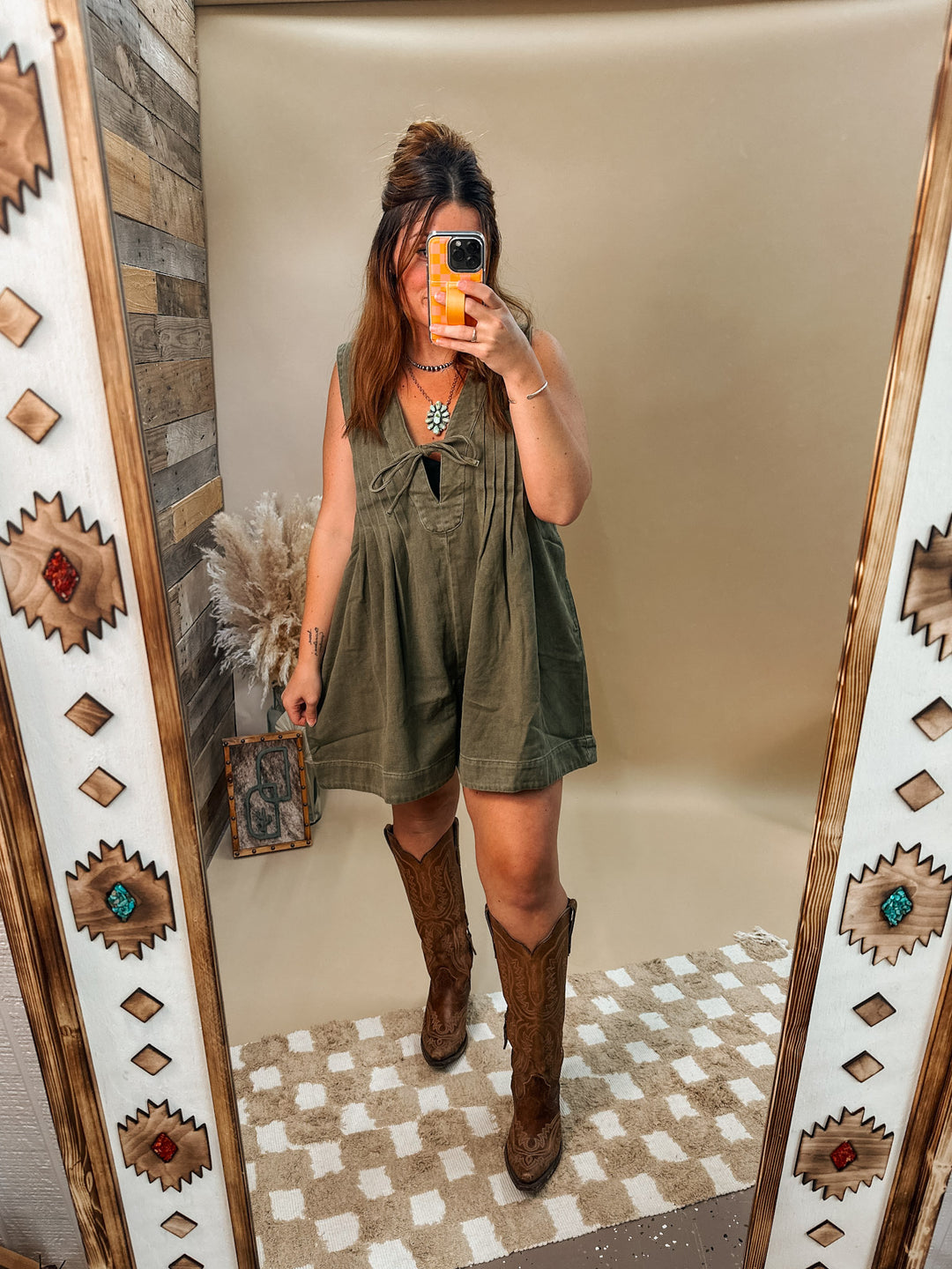 Kick Back Romper: Olive