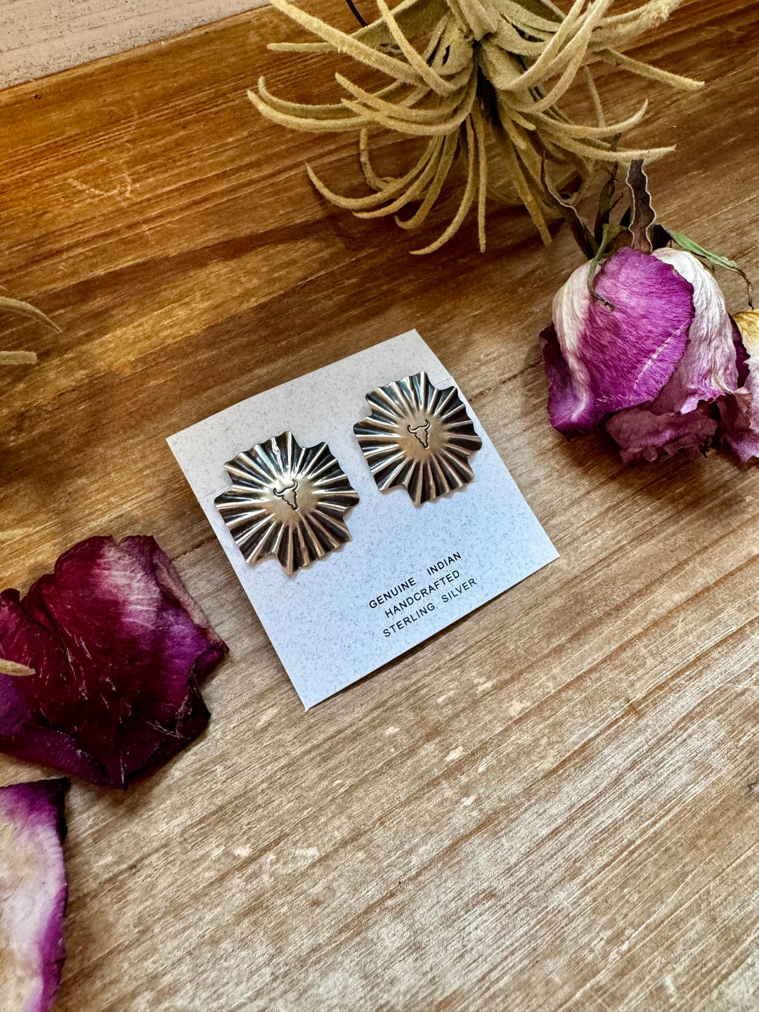 Longhorn Square Cross Stud Earrings