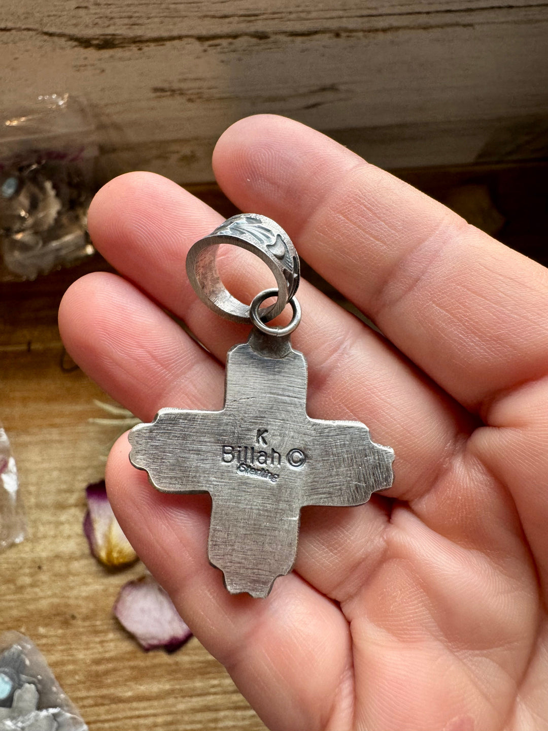 Zia Sonoran Gold Turquoise Pendant – K. Billah – Fits 8mm