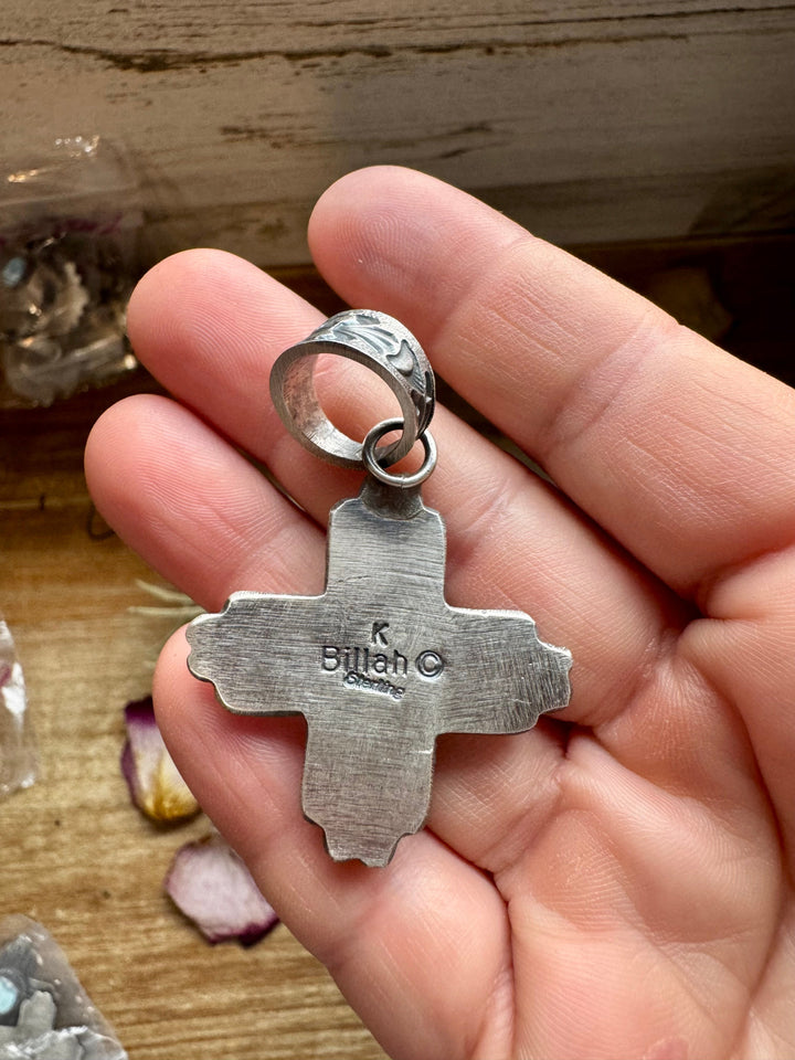 Zia Sonoran Gold Turquoise Pendant – K. Billah – Fits 8mm