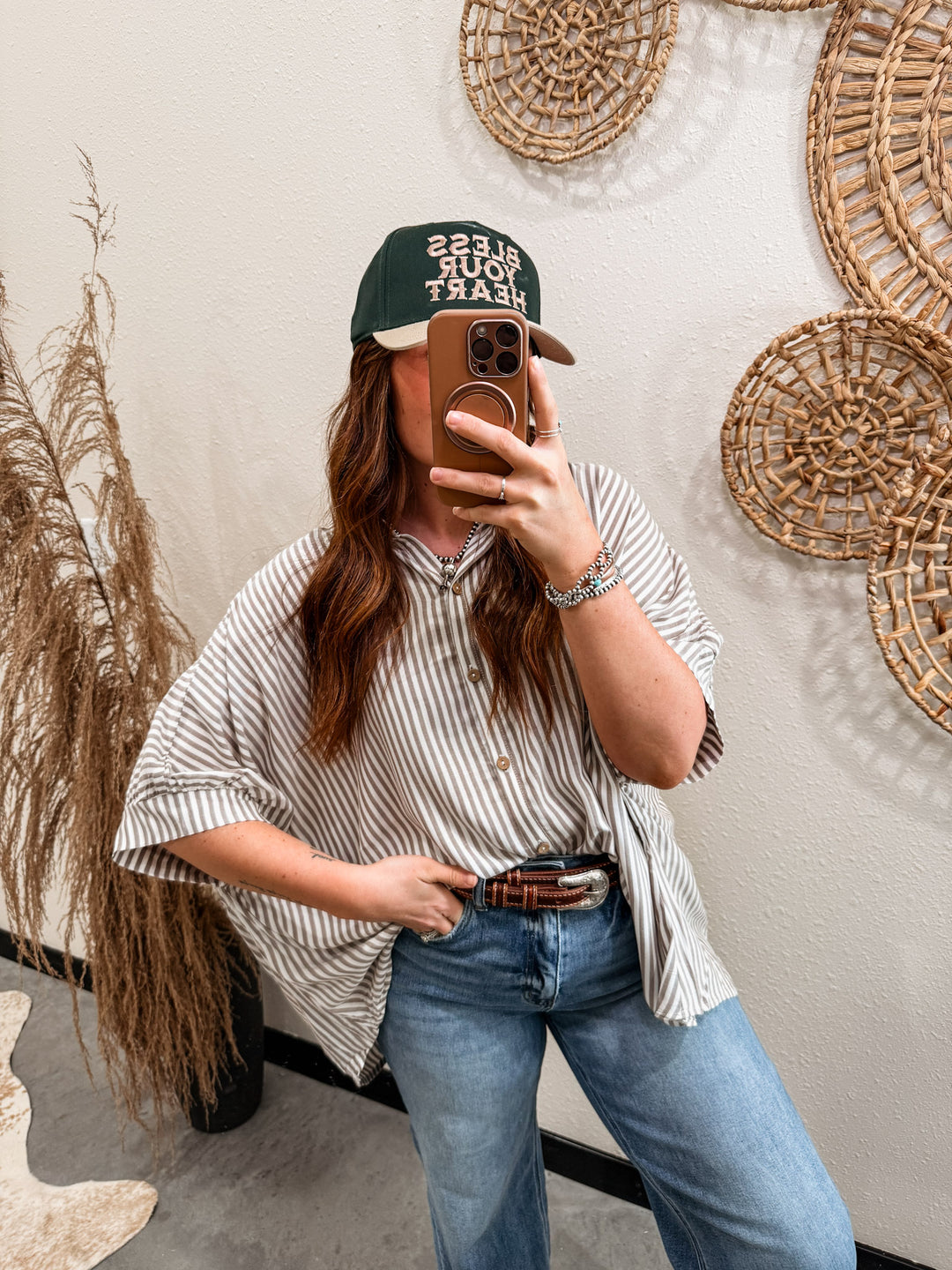 Blaire Striped Button Up Blouse