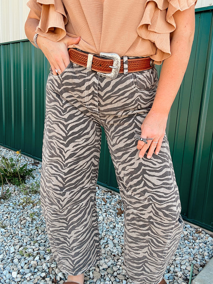 Zebra Barrel Jeans