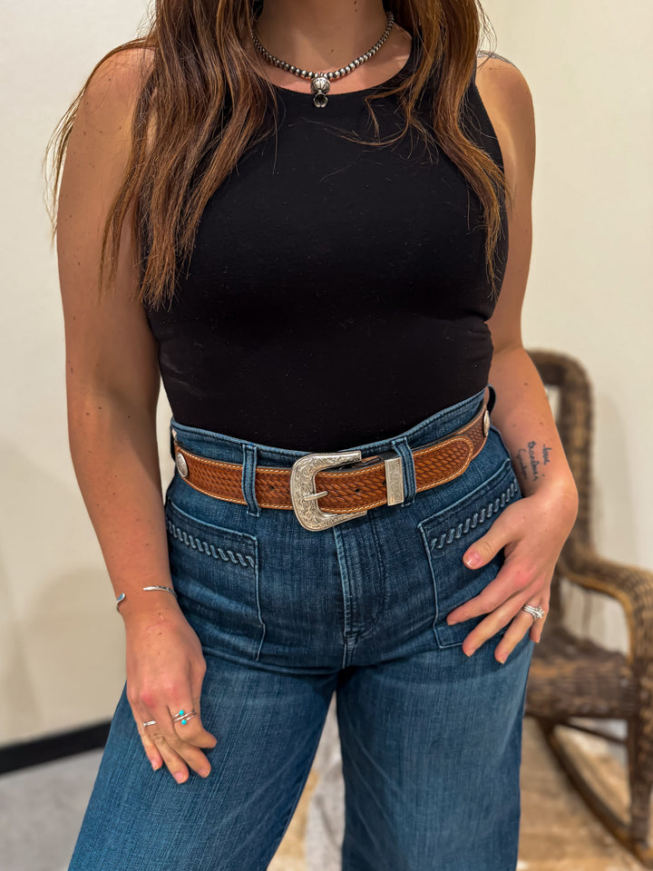 Vintage Concho Leather Belt