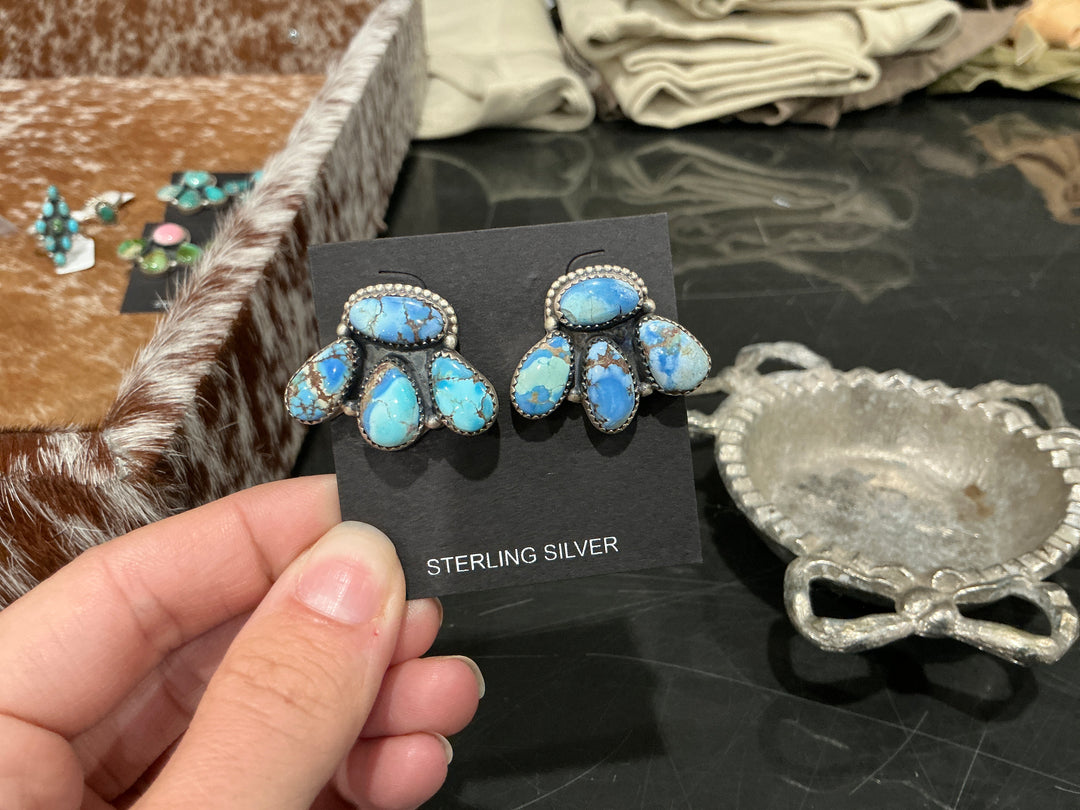 Golden Hills Turquoise Cluster Earrings