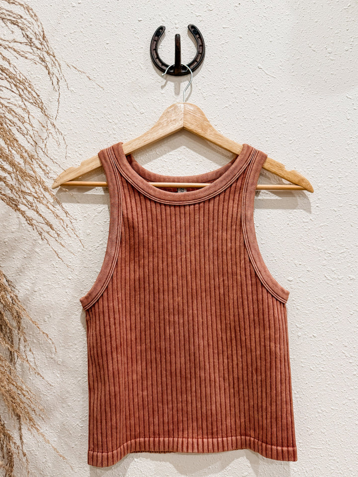 Core Ribbed Tank: Deep Camel