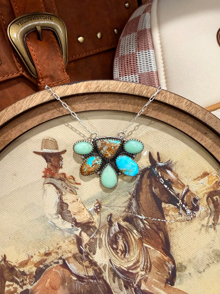 Dynasty Turquoise Cluster Necklace #1