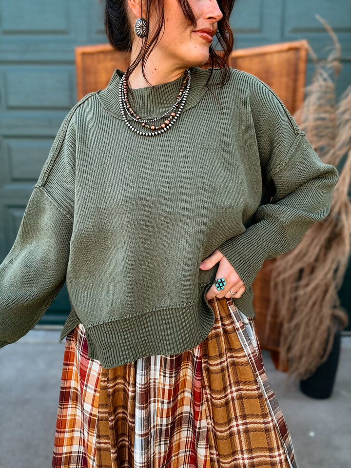 Extra Olive Knit Sweater