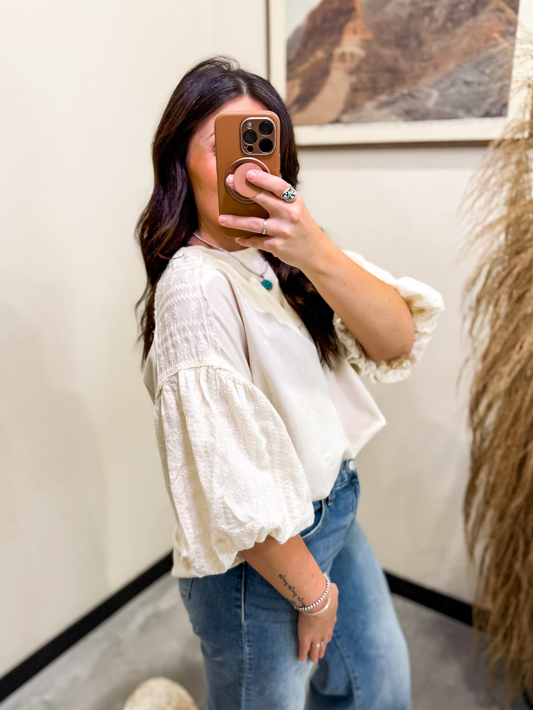 Floral Puff Sleeve Blouse