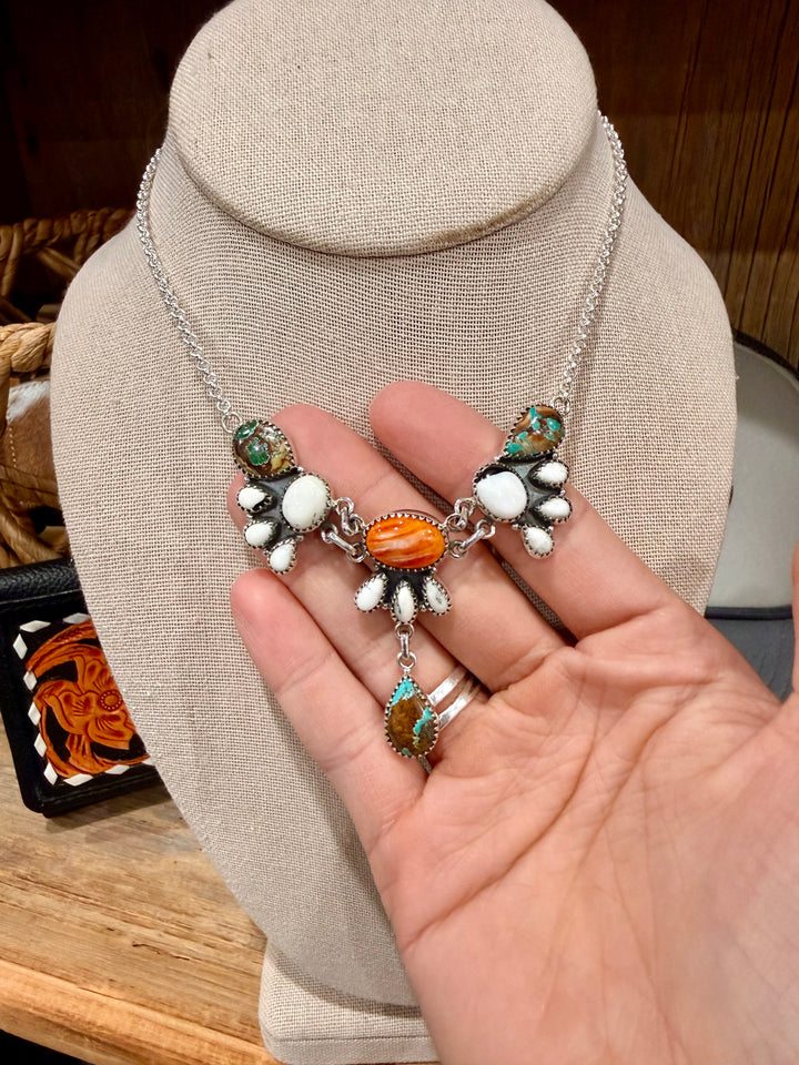 Snake Charm Multi-stone Turquoise Necklace