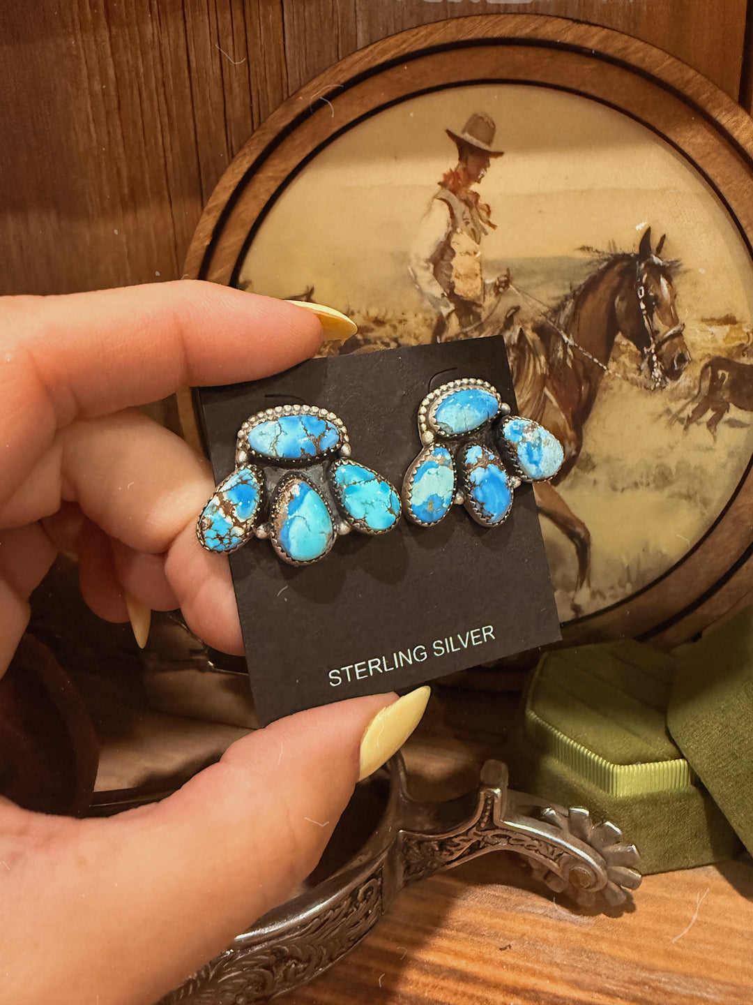 Golden Hills Turquoise Cluster Earrings