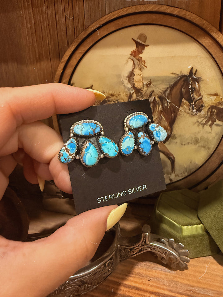 Golden Hills Turquoise Cluster Earrings