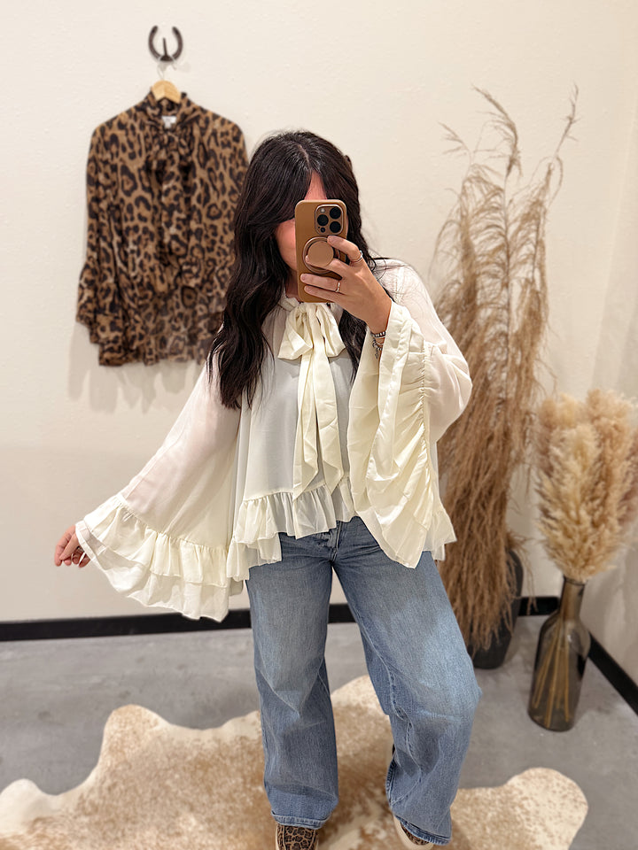 Saguaro Chiffon Top: Ivory