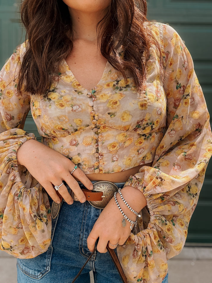 Lola Floral Balloon Sleeve Top