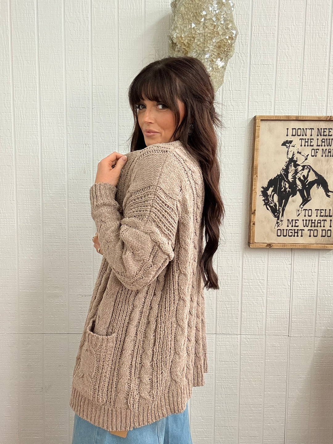 Carry On Cable Knit Cardigan