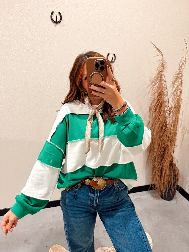 Kelly Green Varsity Pullover