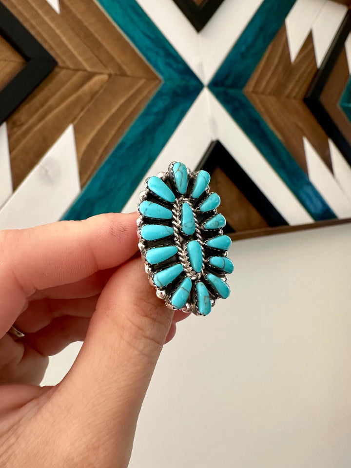 Long Beach Turquoise Cluster Ring