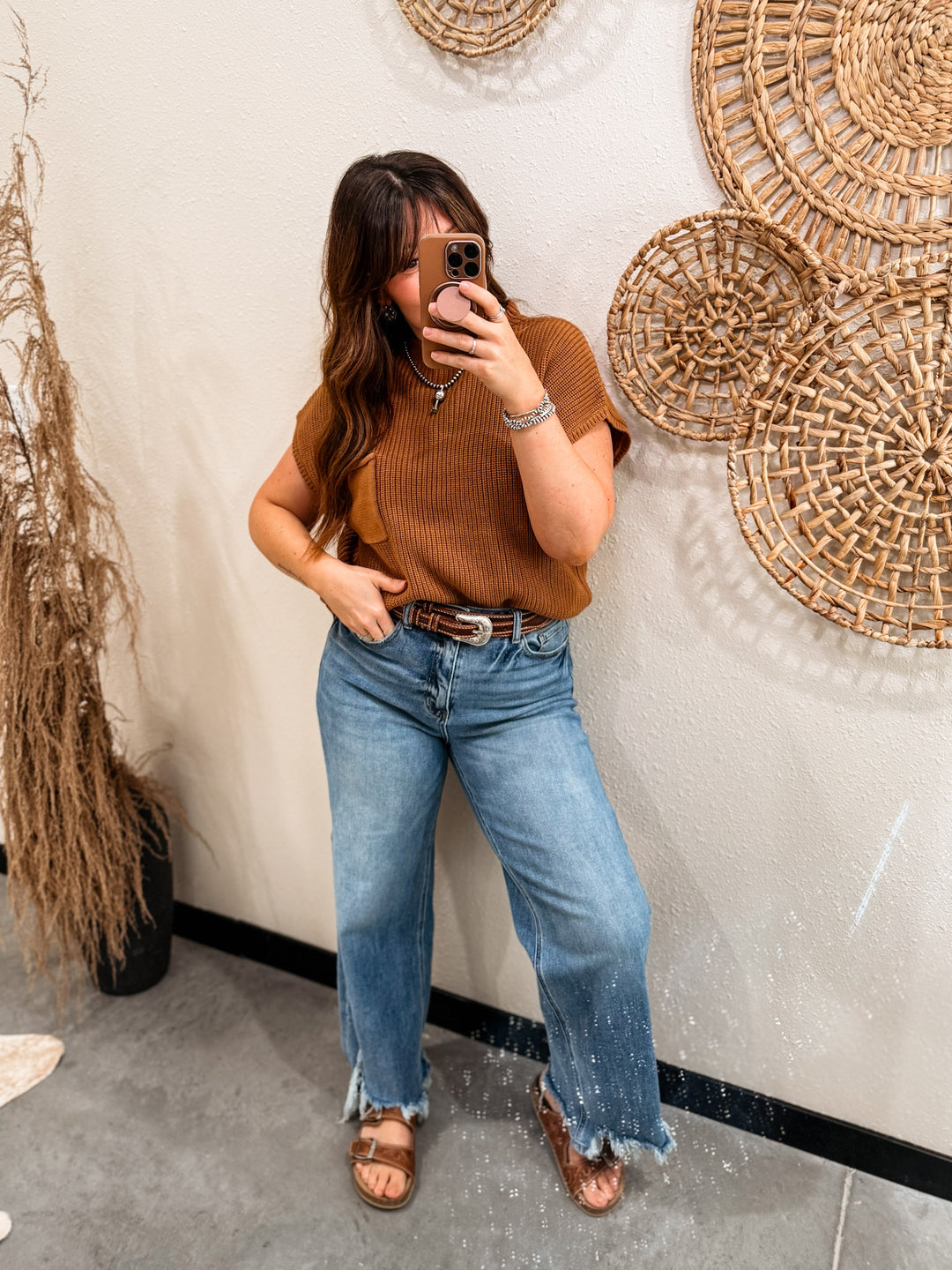 Sedona Knit Vest: Deep Camel