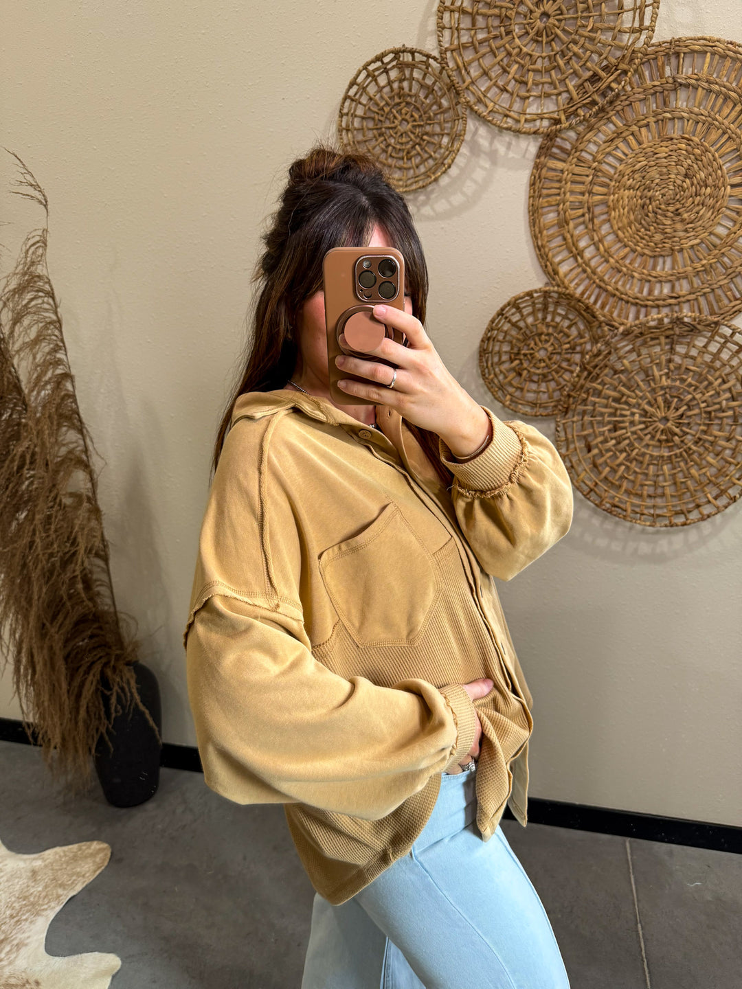 Jude & Judd Waffle Knit Button Up