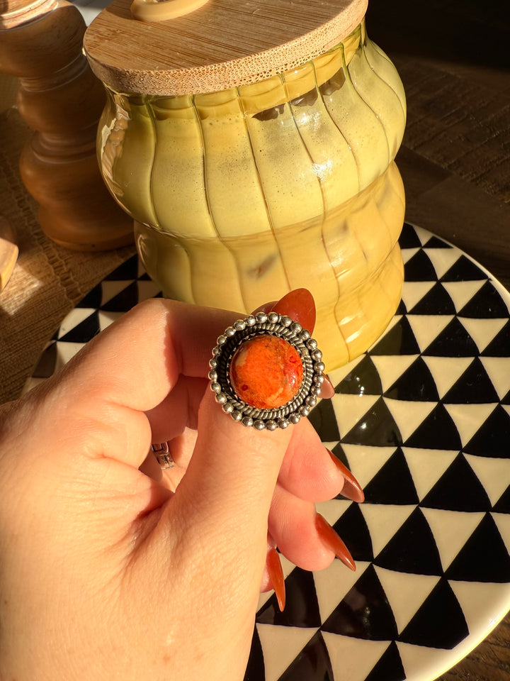 Apply Coral Adjustable Ring