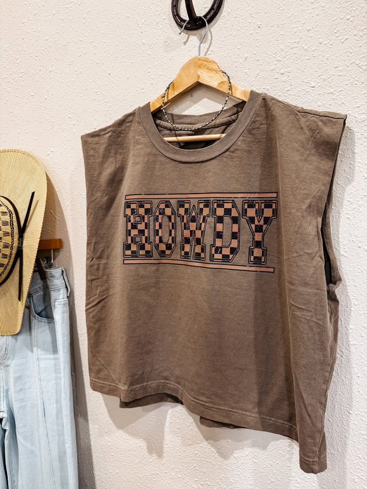 Howdy Checkered Boyfriend Tank