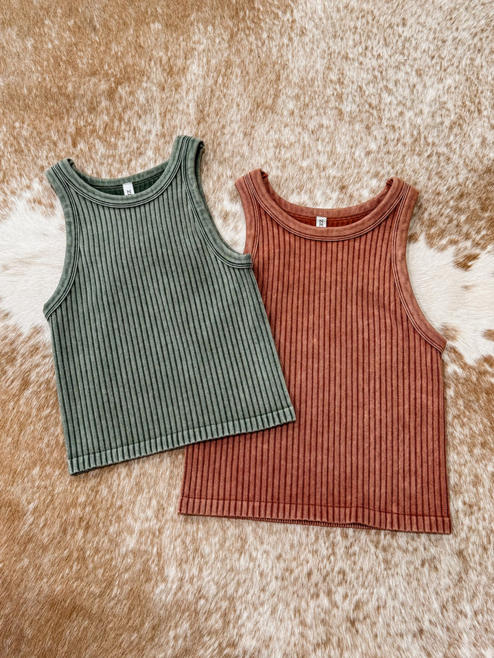 Core Ribbed Tank: Deep Camel