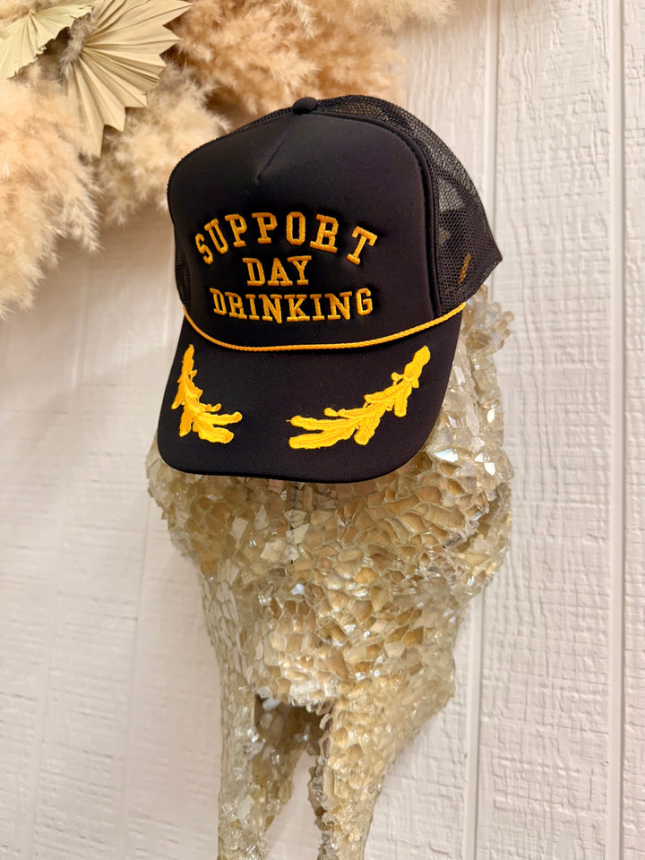 Support Day Drinking Captain Trucker Hat