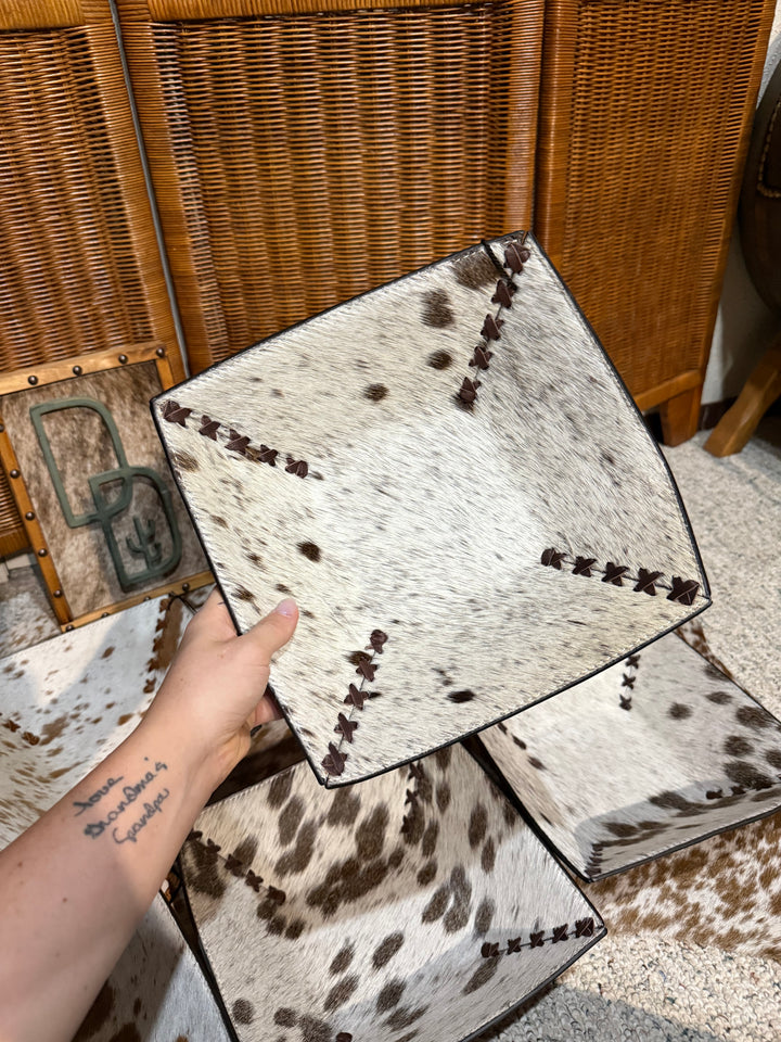Cowhide & Leather Decorative Bowl