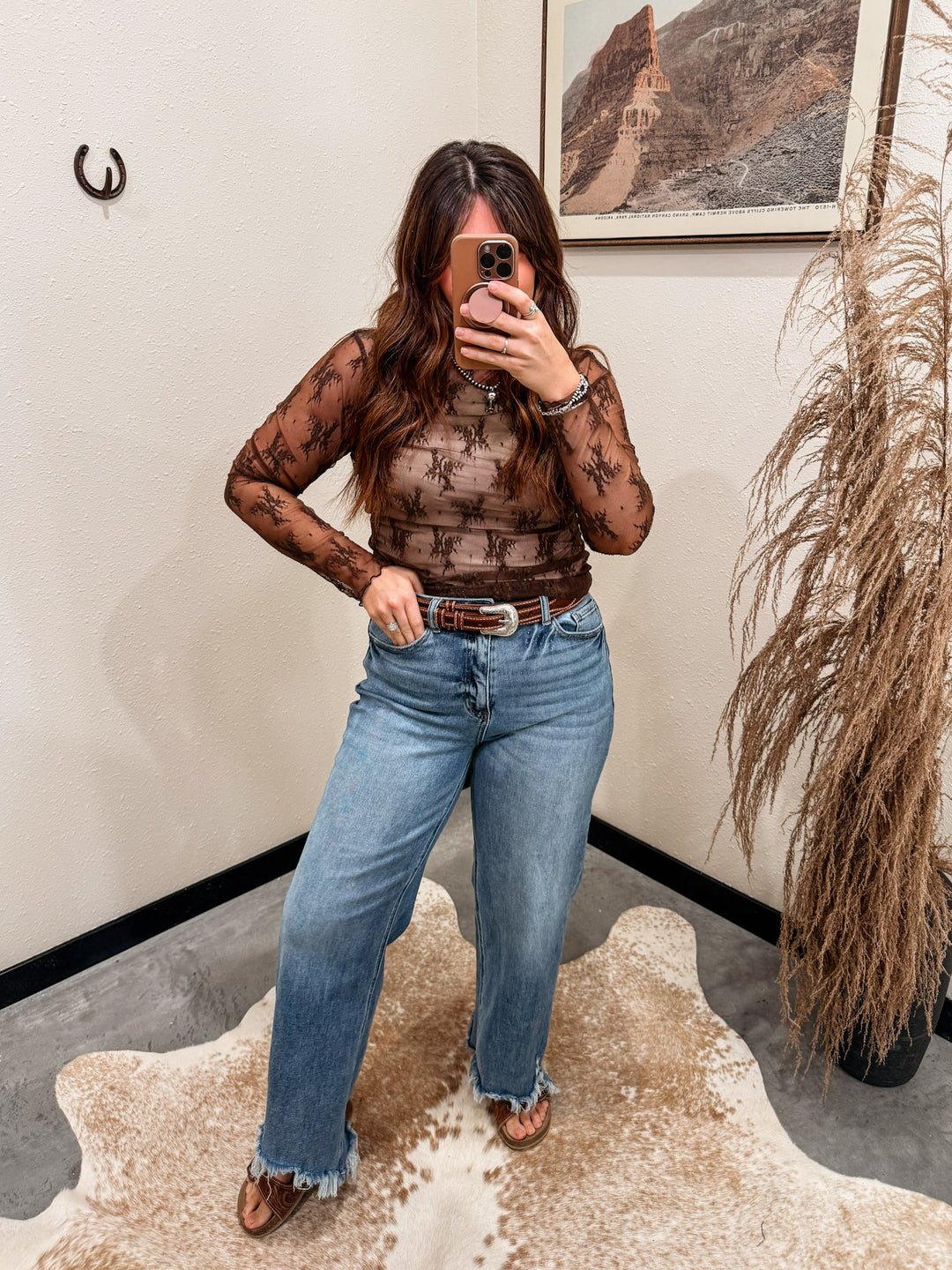 Mischief Lace Top: Brown