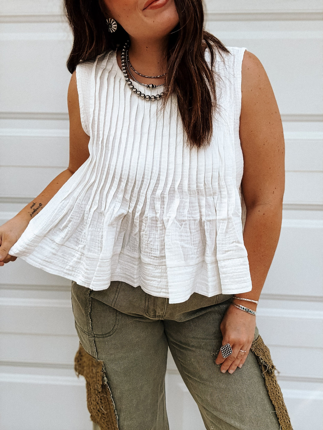 Pricilla Pintuck Top