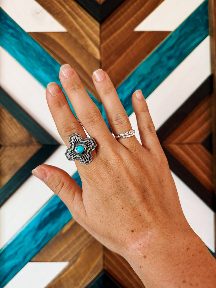 Zia Kingman Turquoise Ring - Size 8