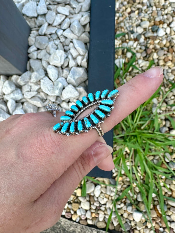 Needlepoint Turquoise Ring