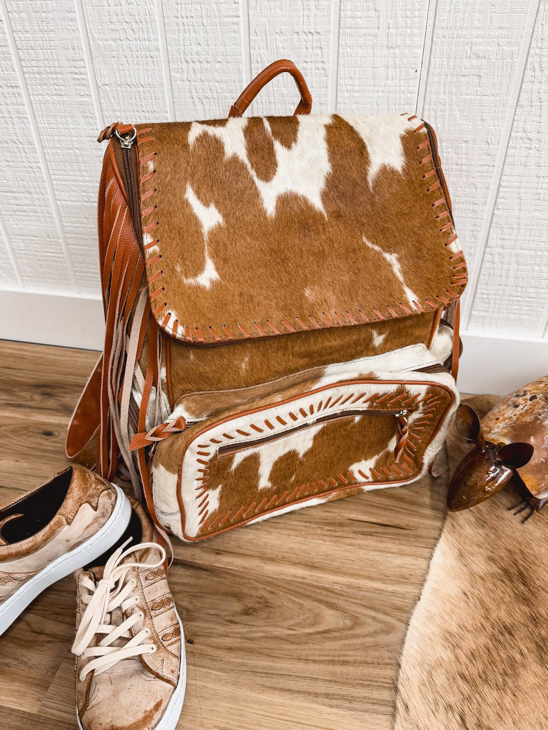 LuLu Fringe Cowhide Backpack