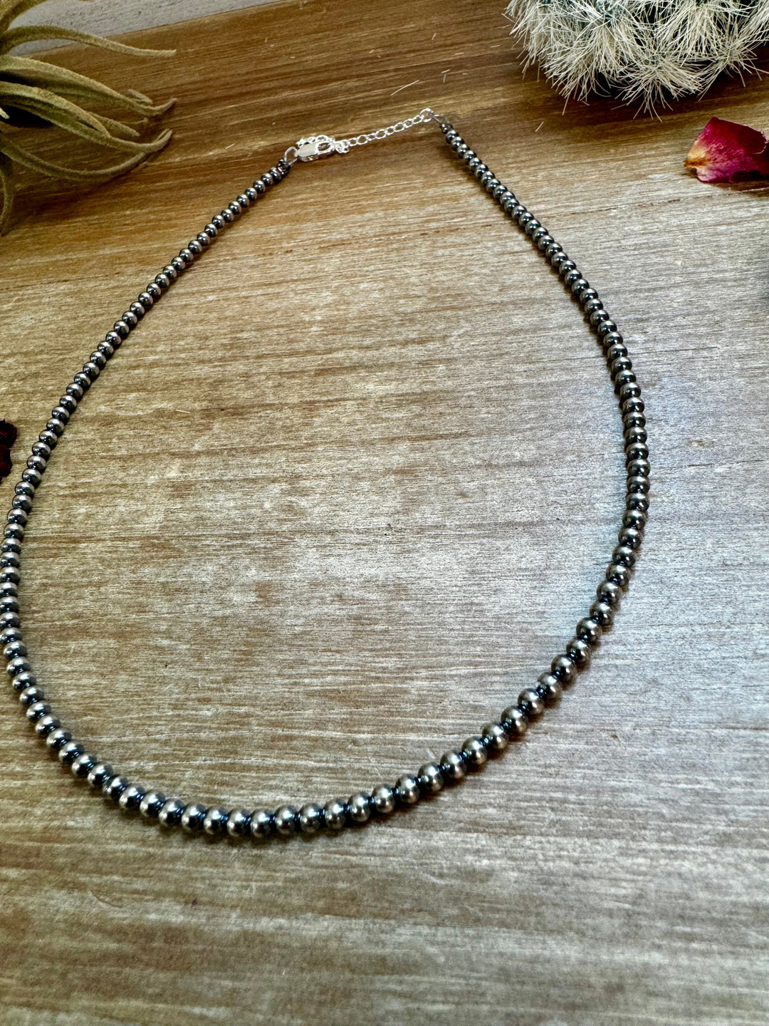 14" 3mm Sterling Silver Navajo Pearl Choker