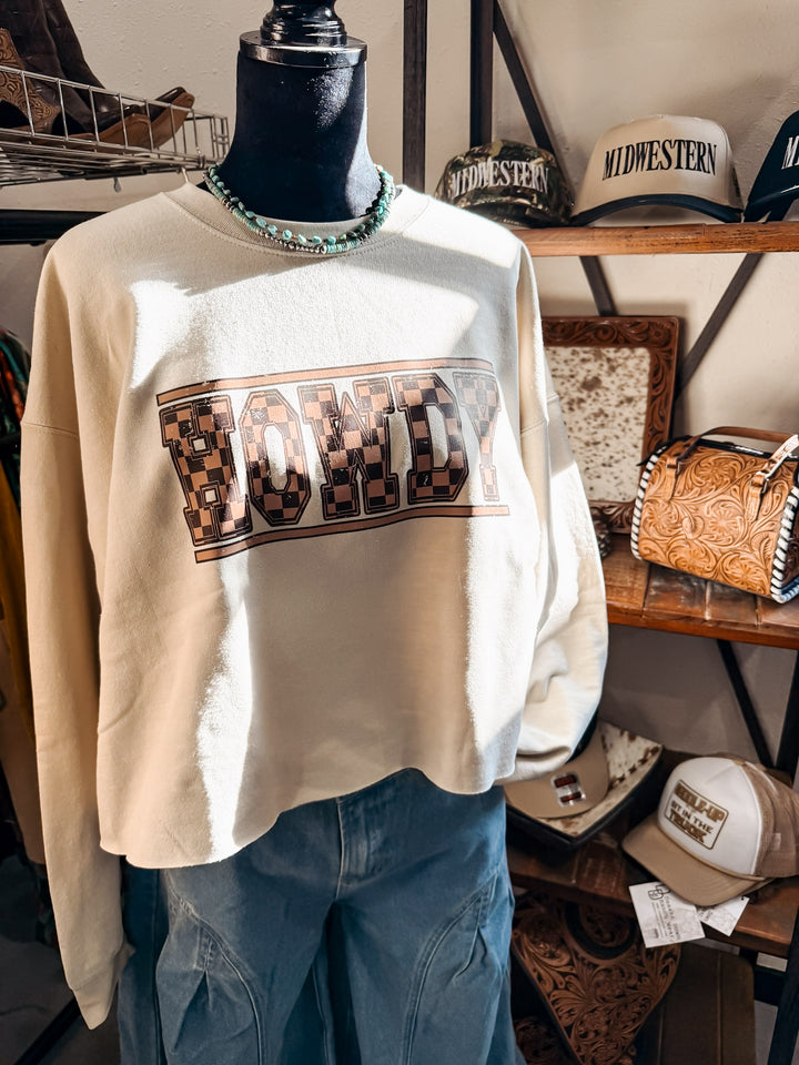 Howdy Checkered Crewneck