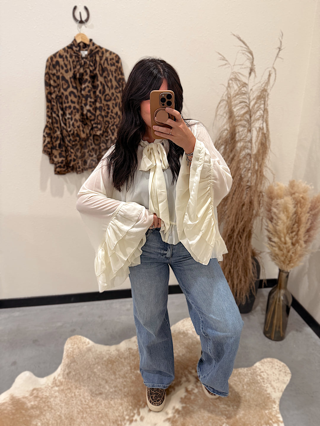 Saguaro Chiffon Top: Ivory
